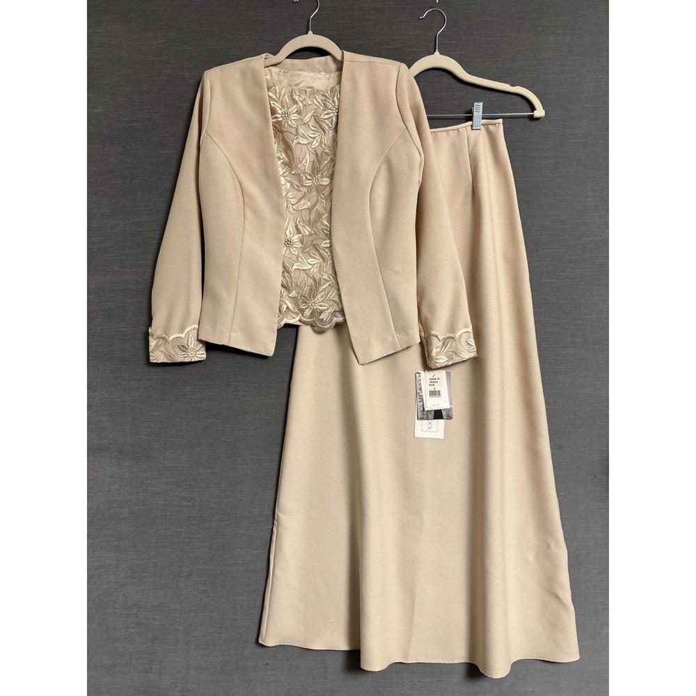 Vintage McClintock Skirt Suit 4 Gold 2 Piece Jacket Maxi Mother of Bride Formal